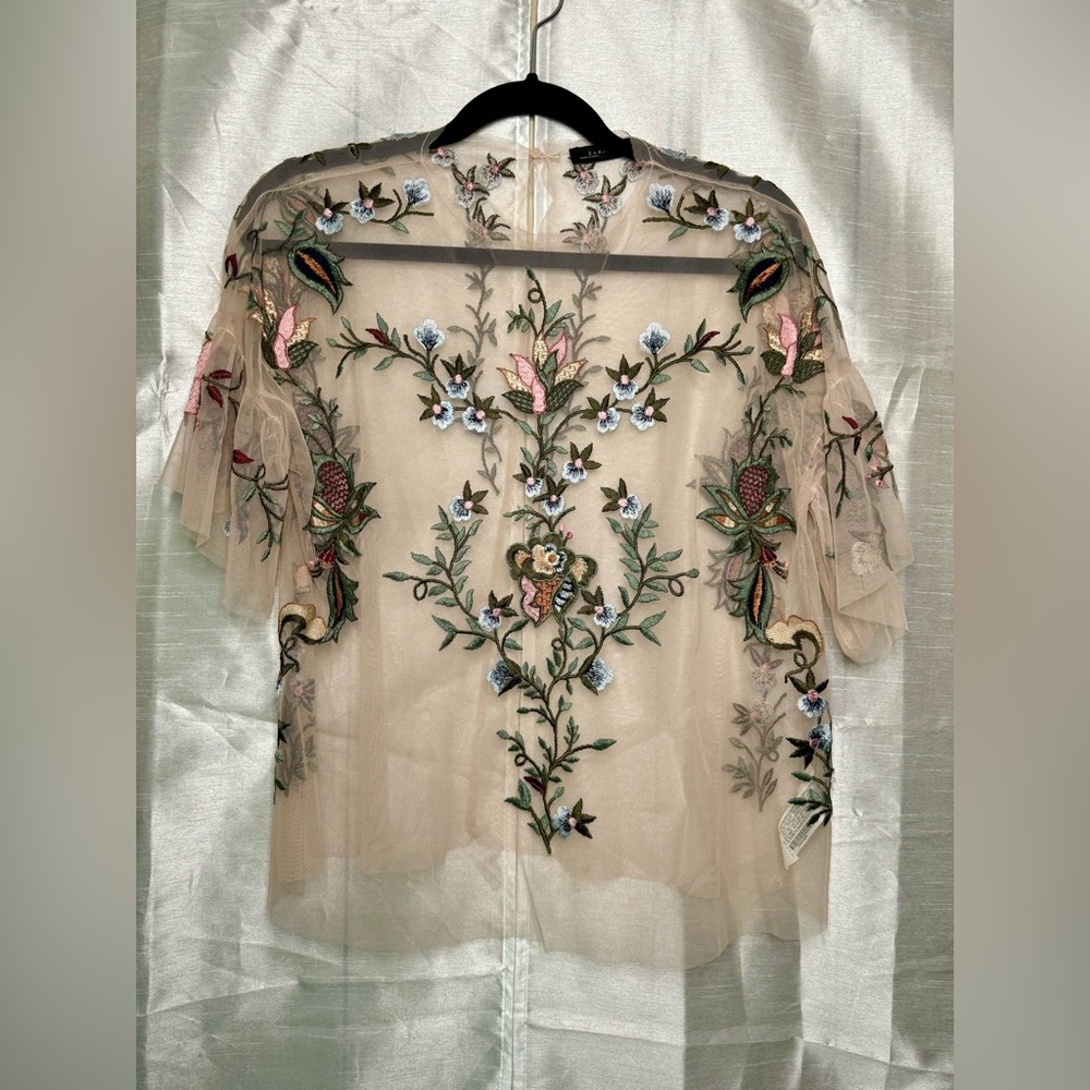 Zara embroidered mesh top - Picture 8 of 9